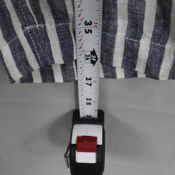 CP Shades Pants Womens XS Linen Striped White Blue Quiet Luxury Old Money Retro - Picture 10 of 11